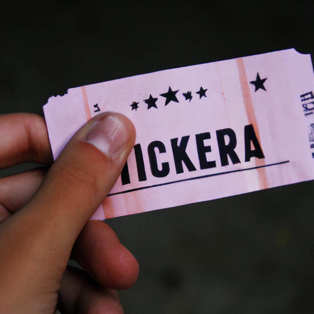 Person holding a movie ticket